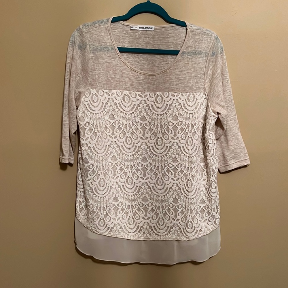 Cream colored lace top
